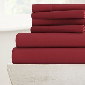 ienjoy Home Solids in Style 6-Pc. Sheet Set, Full BURGUNDY